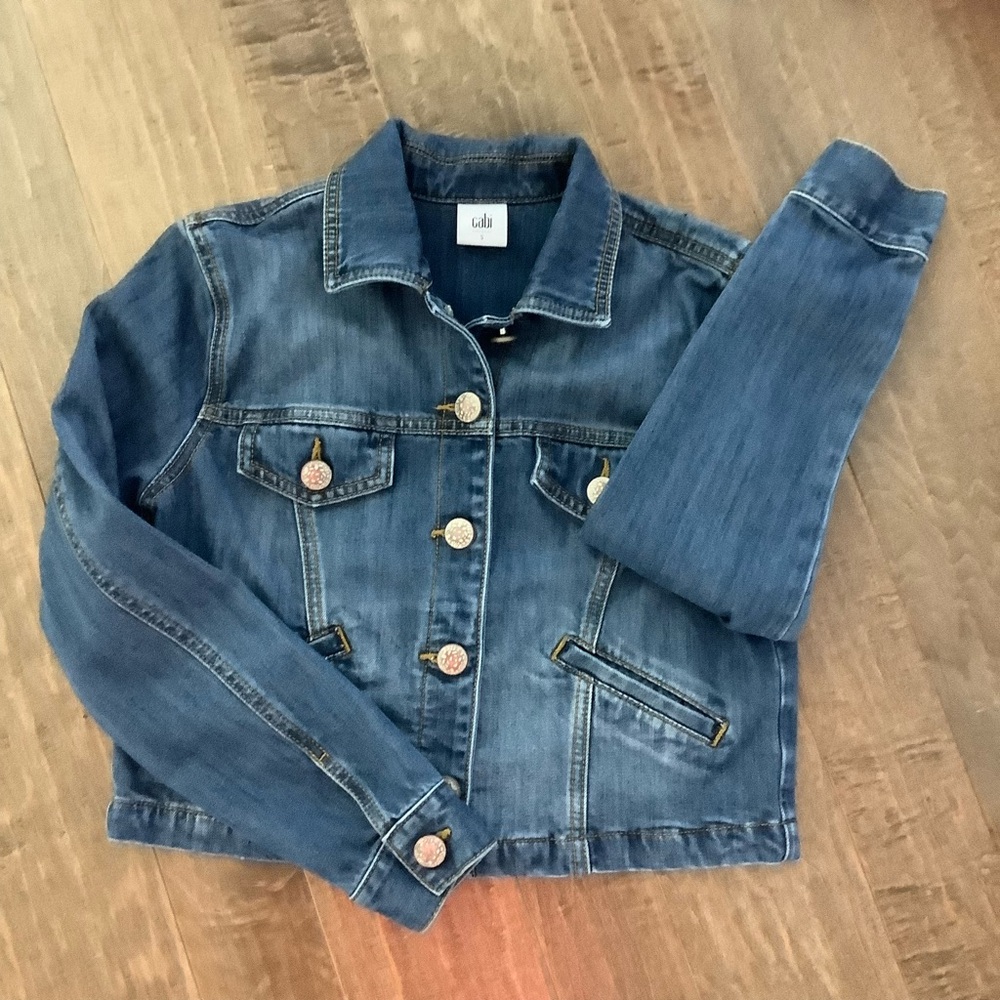 CAbi Classic Blue Denim Jacket, Size Small